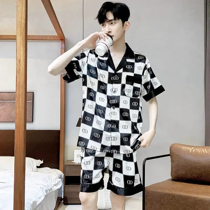 Pyjama homme satin noir sale