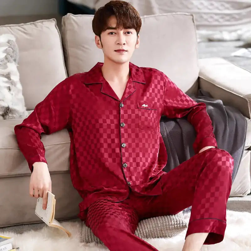 Pyjama Homme En Satin Polyester