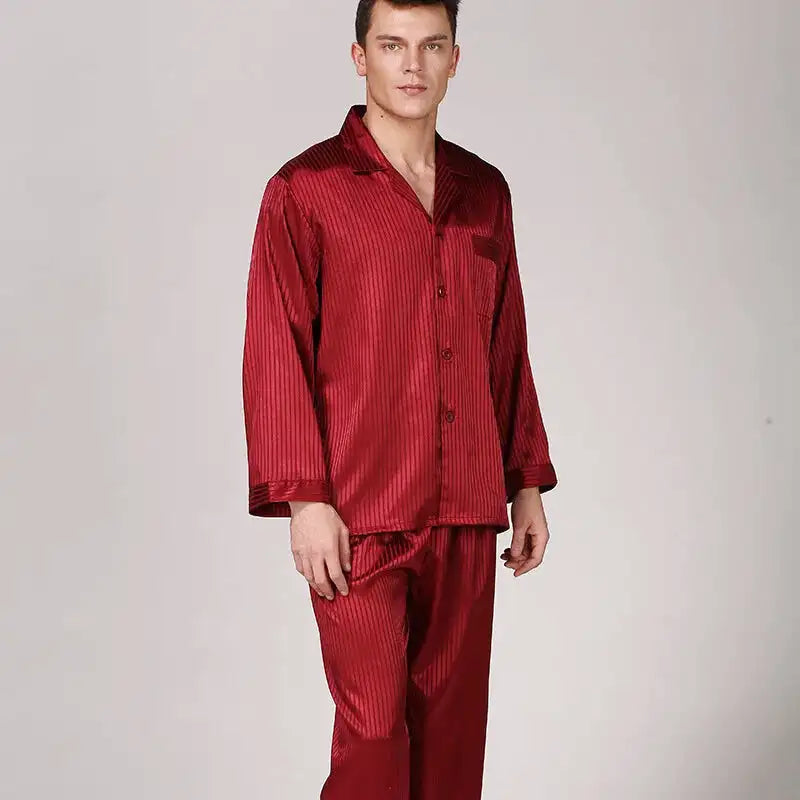 Pyjama Homme Satin Rouge