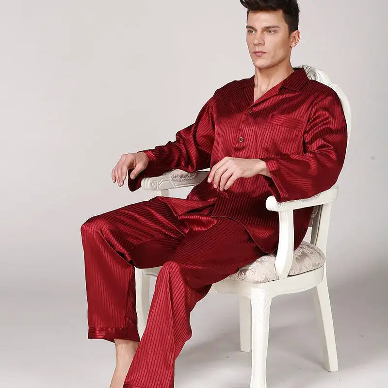 Pyjama Homme Satin Rouge