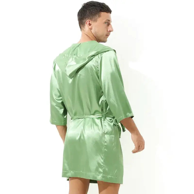 Pyjama Satin Homme Vert