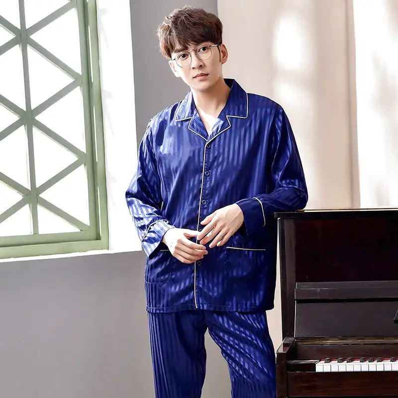 Pyjama Satin Uni Homme